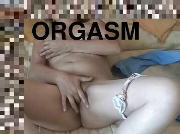 58 year old Latina mom masturbates and has intense orgasm, asks for cock, wants to fuck