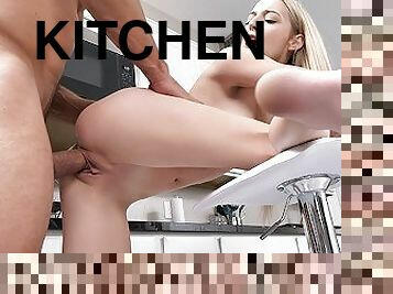 PASSION-HD New House Kitchen Sex With Skinny Blonde