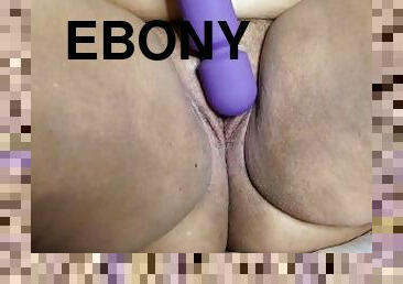 Ebony BBW solo play with toy
