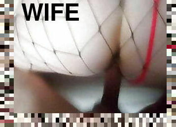 Pawg wife in fishnets, fucking doggiestyle