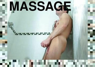 Euro footballer gets filmed horny in a shower