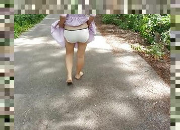 Couple walking in the forest and Fucking cum gets a creampie Sex in a public park ?????????