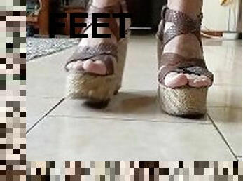 Wearing Male G-string And Female Sandals 1 (FLOOR VIEW)
