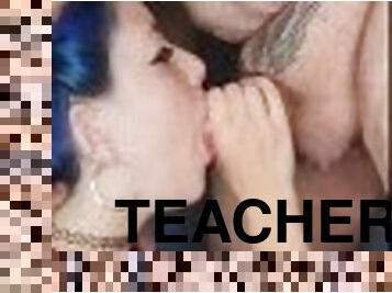 Lilly the School's Slut sucking off the p.e teacher angle 1