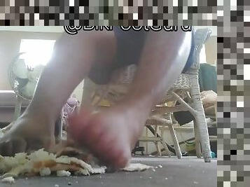 Feet Crushing some Bread !!!