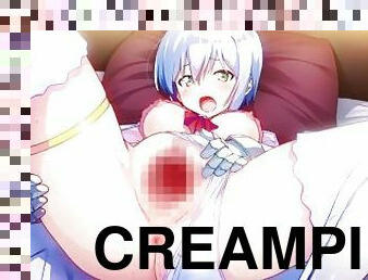 orgamus, dilettant, beule-schuss, creampie, hentai