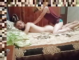 besar, orang-rusia, strapon, amateur, dubur, alat-mainan, pasangan, femdom, realiti, payu-dara-kecil