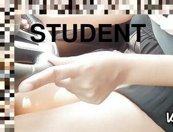 College Thai Student Cums in Car - Vj Sprice Ep4