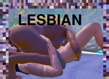 Lesbian Uncensored Animation 60 FPS  Nudis beach