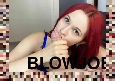 Hot Beautiful Girl Sucking Dick, Sloppy POV Blowjob, Deepthroat, Cum in Mouth - AnnyGrace