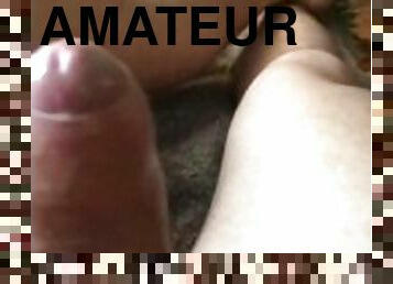 Jacking my hard uncut cock on my couch while no ones home????