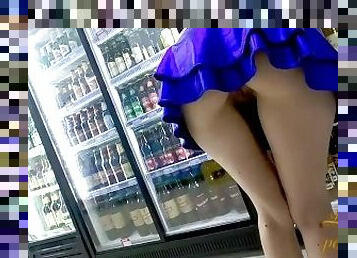 No panties upskirt in super market