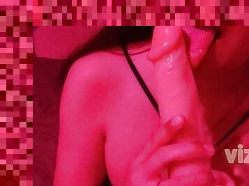 Hot girl Masturbation, my wet pussy & riding dildo with big boobs girl - viza showgirl