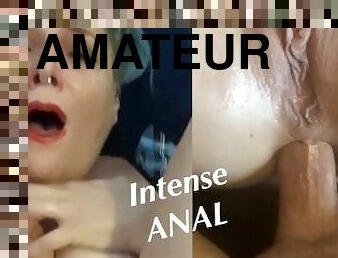 doggy-style, orgasm, amatör, anal, creampie, smutsig, sprut, tight, rövhål