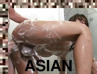 Dirty Asian Whore Tranny Ploy Gets Cleaned Up During Sexy Shower