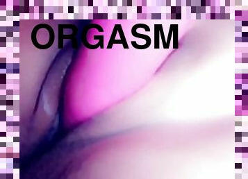 Fucking my tight creamy pussy with a big pink dick