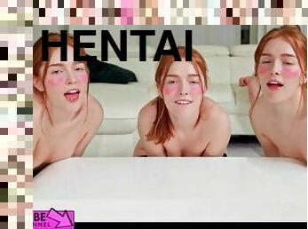Real Life Hentai - Jia Lissas maids - Hot redheads fuck dildo with Bukkake and Creampie