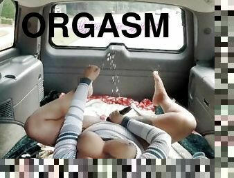 28 squirting orgasms on the road..full video link in bio