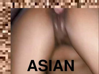 Legs up cumming all over the the Asian milfs pussy