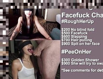 Pledges to take off mask, get face fucked hard, and pee'd on for donations!