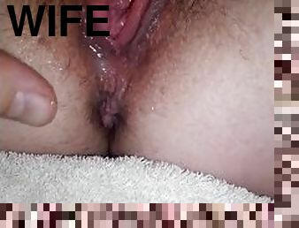 The boy  next door filled wife's pussy with cum.  Minutes ago