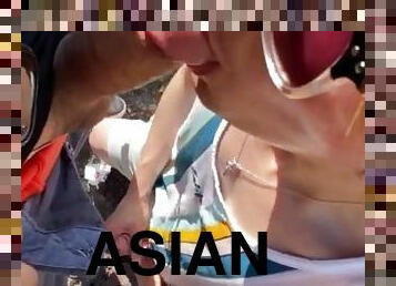 asiatic, masturbare-masturbation, in-afara, public, amatori, muie, inghitit, sperma, alb