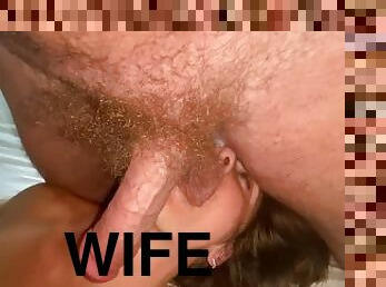 Ball sucking whore wife a quick teaser ..! milf sucks hubby’s saggy balls