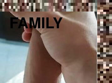 Young Guy Cums A Lot While Family Is At Home