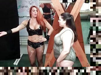 April hunter and miss rachel - strip wrestling