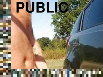 Cruising, edging & busting a nut! Naked out in public!