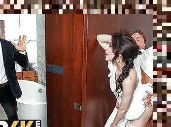 BRIDE4K. Slender black-haired bride gets fucked till orgasms before the wedding