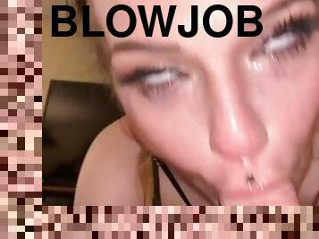 SLOPPY BLOWJOB ENDS IN THROATPIE