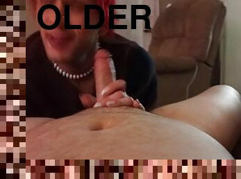 Older gets spun and lets me blow him