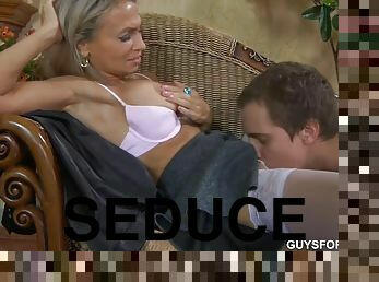 Young Fucker Seduces Hot Blonde Milf For Tight Blowjob