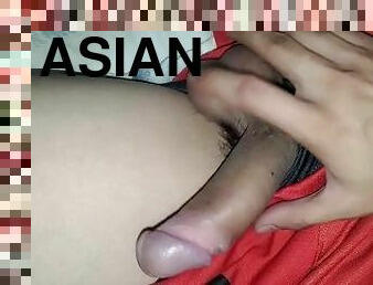 Solo 20 year old rubbing cock in boxer