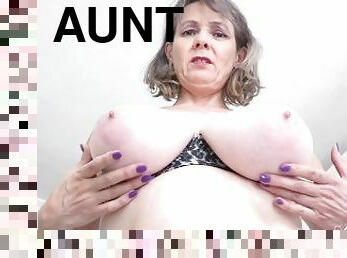 Aunt Judy's Big Tit MILFs - Busty 52yo Bombshell Mrs. Tigger is Cookin' in the Kitchen