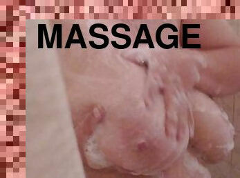 Soapy pregnant tits shower massage