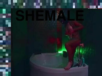 Shemale Bath Anal Oil Play Hands Free Cum