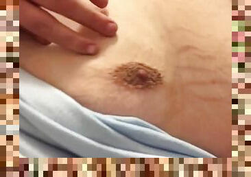 Hard Wrinkled Male Nipple and Stretch Marked Body