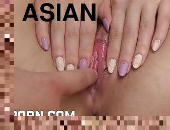 asien, muschi, spielzeug, japanier, creampie