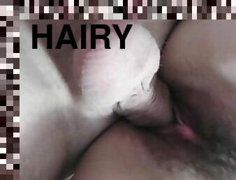 Hairy pussy fucking close up and fast cum
