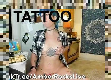 JOI Private Show Webcam Recording Tattoo Punk Alt Girl Moaning Encouraging Masturbating