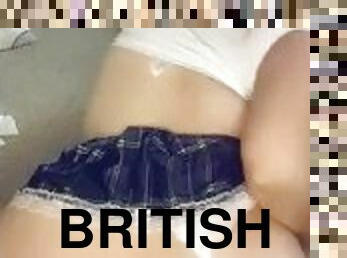 Naughty British slut loves using dildo