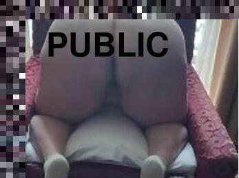 Pawg bbw POV huge bouncing ass doggystyle fuck in public window (ending on my site)