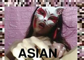 Horny Asian Trans Girl Toying Her Asspussy With A 7 Inch Dildo And Squirt Loads of Creamy Cum
