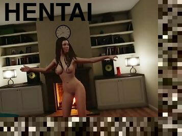 House Party - Gameplay Ashley Girl danced naked while I fucked her girlfriend in the living room