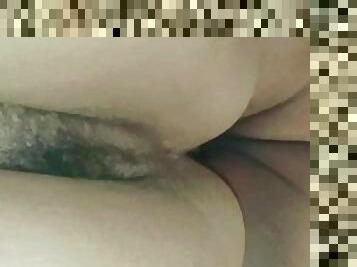 Pierced cock fucking hairy pussy