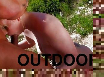 Ukranian Teen With Big Tit With Big Booty Enjoys Anal Sex Outdoor