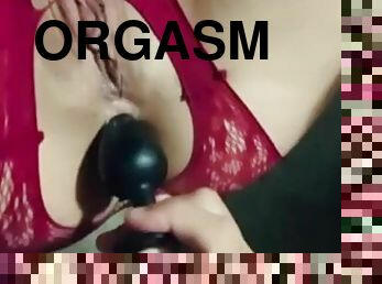 Closeup Butt plugging my ass to orgasm using my cum filled pussy for lube