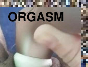 FTM guy with satisfyer has orgasm